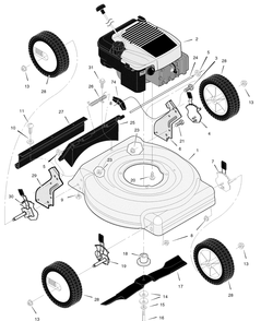 Mower Housing Assembly Diagram and Parts List for 204211X194A 2004 Briggs and Stratton Lawn Mower